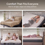 Gray Twin XL Adjustable Bed Frame Base with 14 In. Hybrid Mattress, Massage Wireless Remote Underbed Light Electric Bed