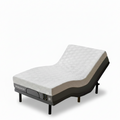 Gray Twin XL Adjustable Bed Frame Base with 14 In. Hybrid Mattress, Massage Wireless Remote Underbed Light Electric Bed