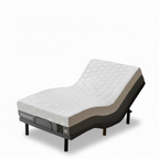 Gray Twin XL Adjustable Bed Frame Base with 14 In. Hybrid Mattress, Massage Wireless Remote Underbed Light Electric Bed