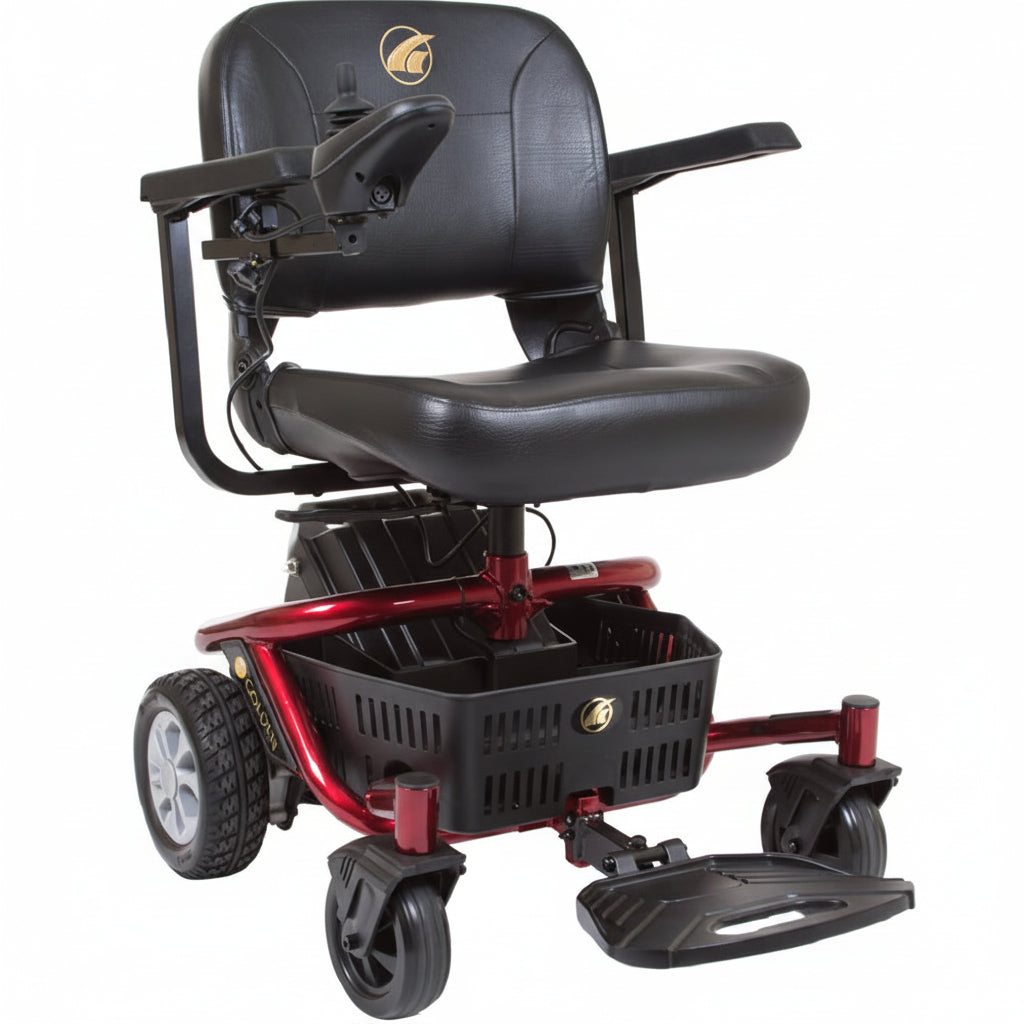New Literider Envy Power Wheelchair, Red, 17-Inch Seat